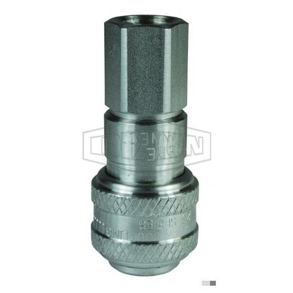Dixon DF Series Industrial Automatic Female Quick Disconnect Pneumatic Coupler, 3/8-18 Nominal, 303 Stainl 2DF3-S - main